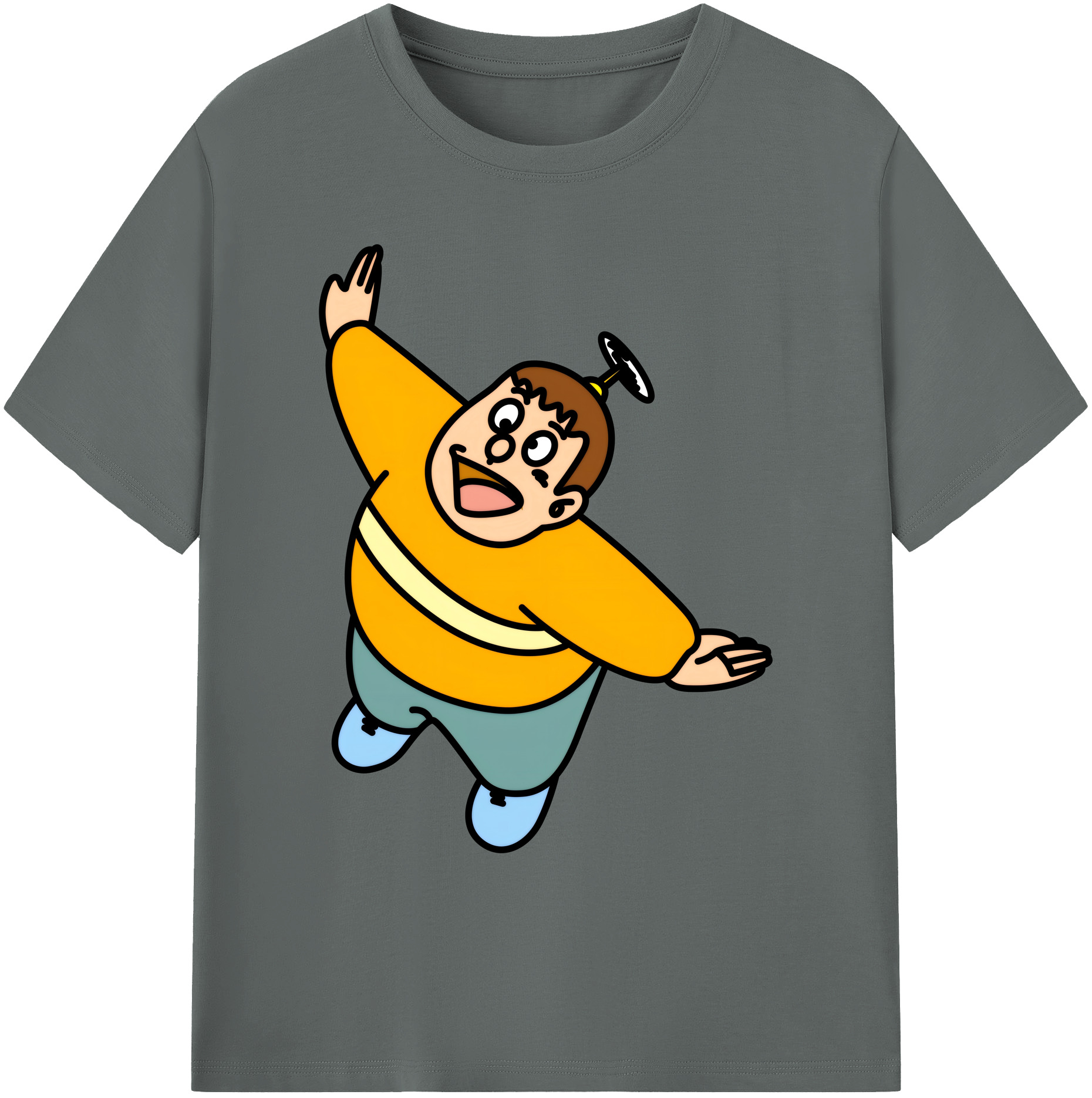 （画像用） ドラえもん 剛田武 Doraemon Gouta Takeshi 綿100％ メンズ半袖Tシャツ｜肌触りやわらか＆通気性